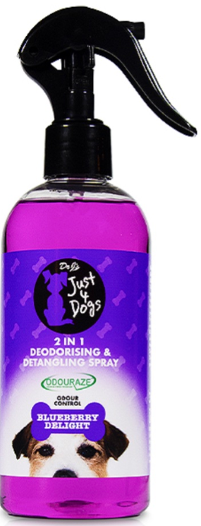 Just 4 Dogs 2 in 1 deodorising spray- Blueberry 500ml